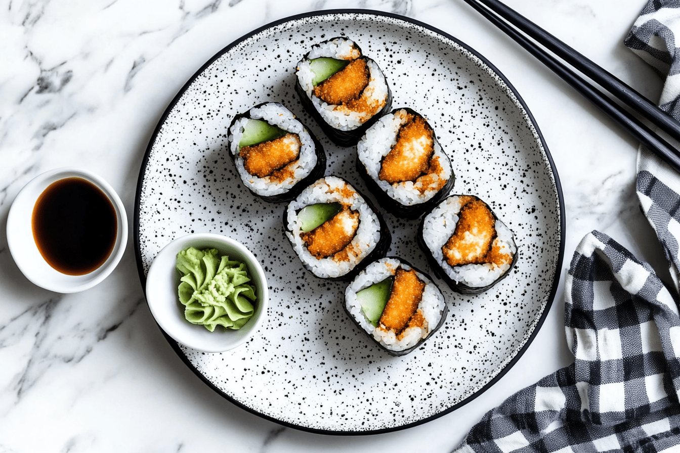 crispy chicken sushi rolls