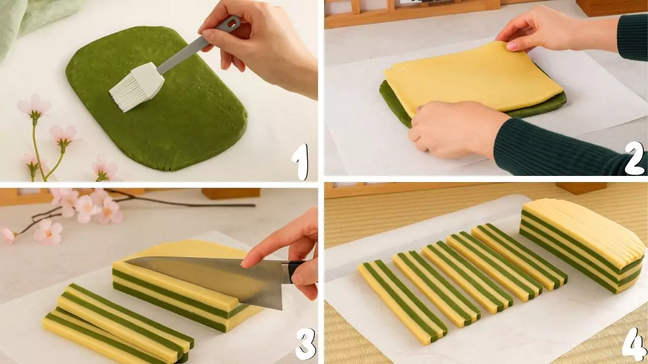 Matcha Checkerboard Cookies