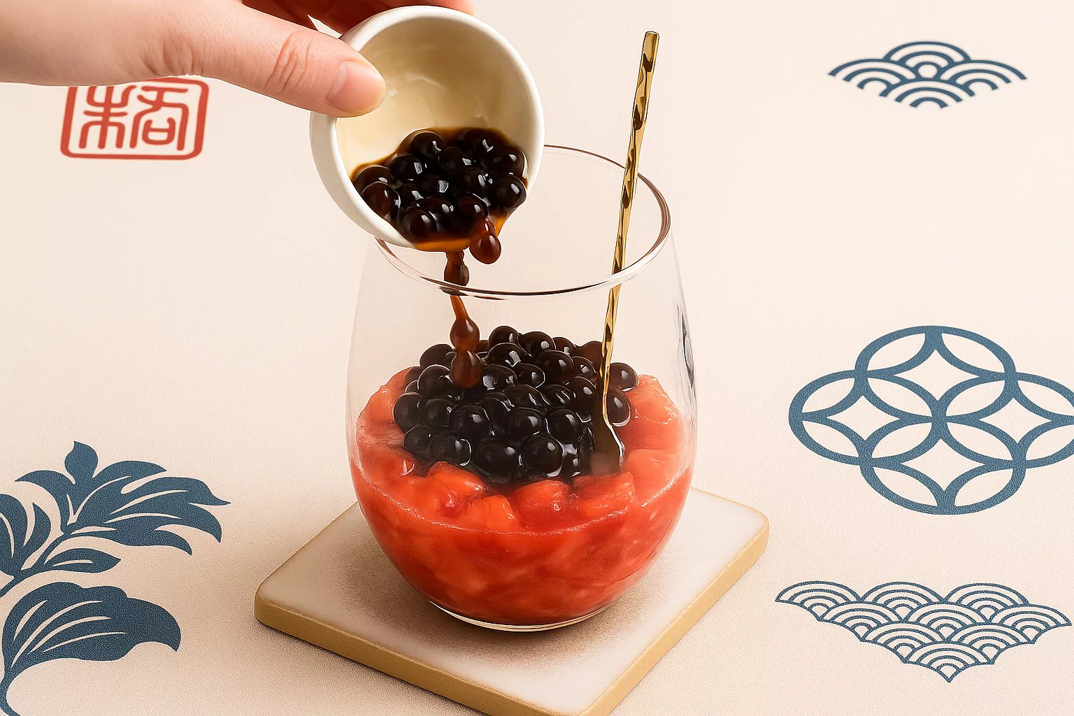 Strawberry Matcha Boba