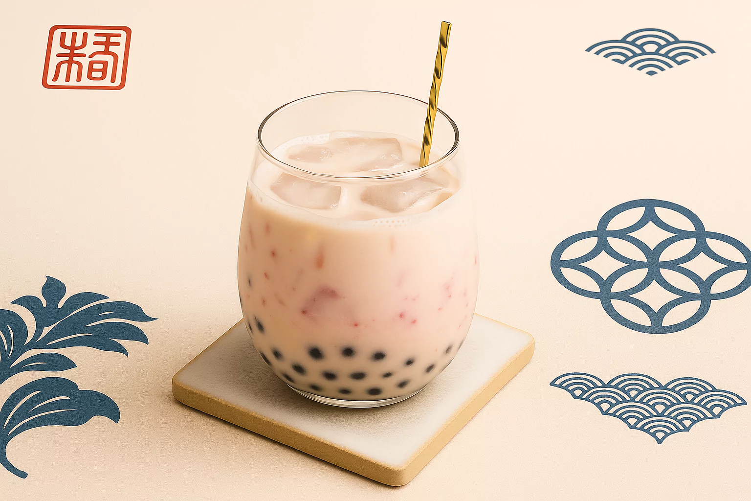 Strawberry Matcha Boba