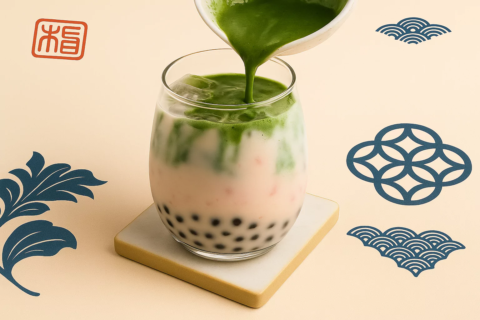 Strawberry Matcha Boba