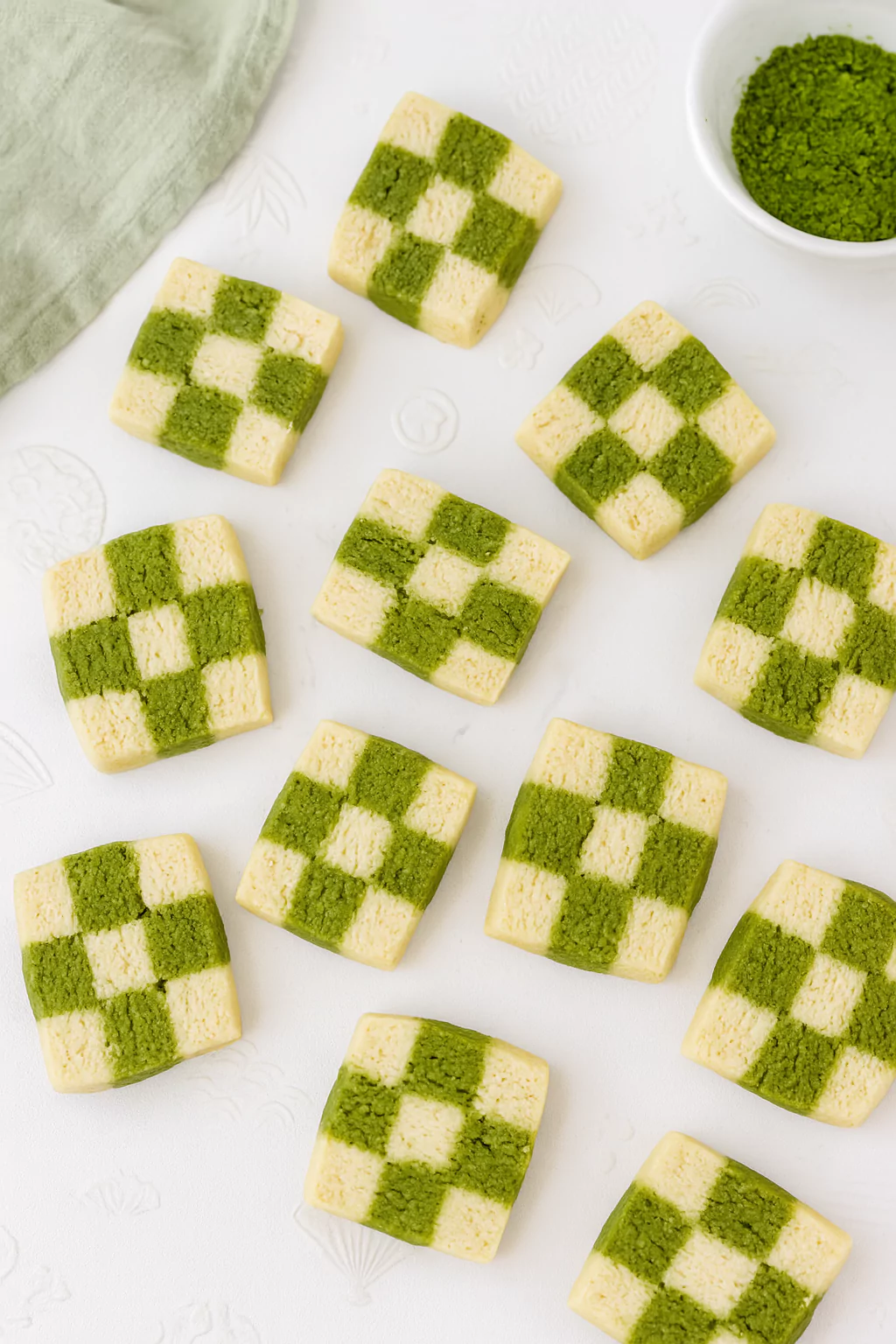 Matcha Checkerboard Cookies 
