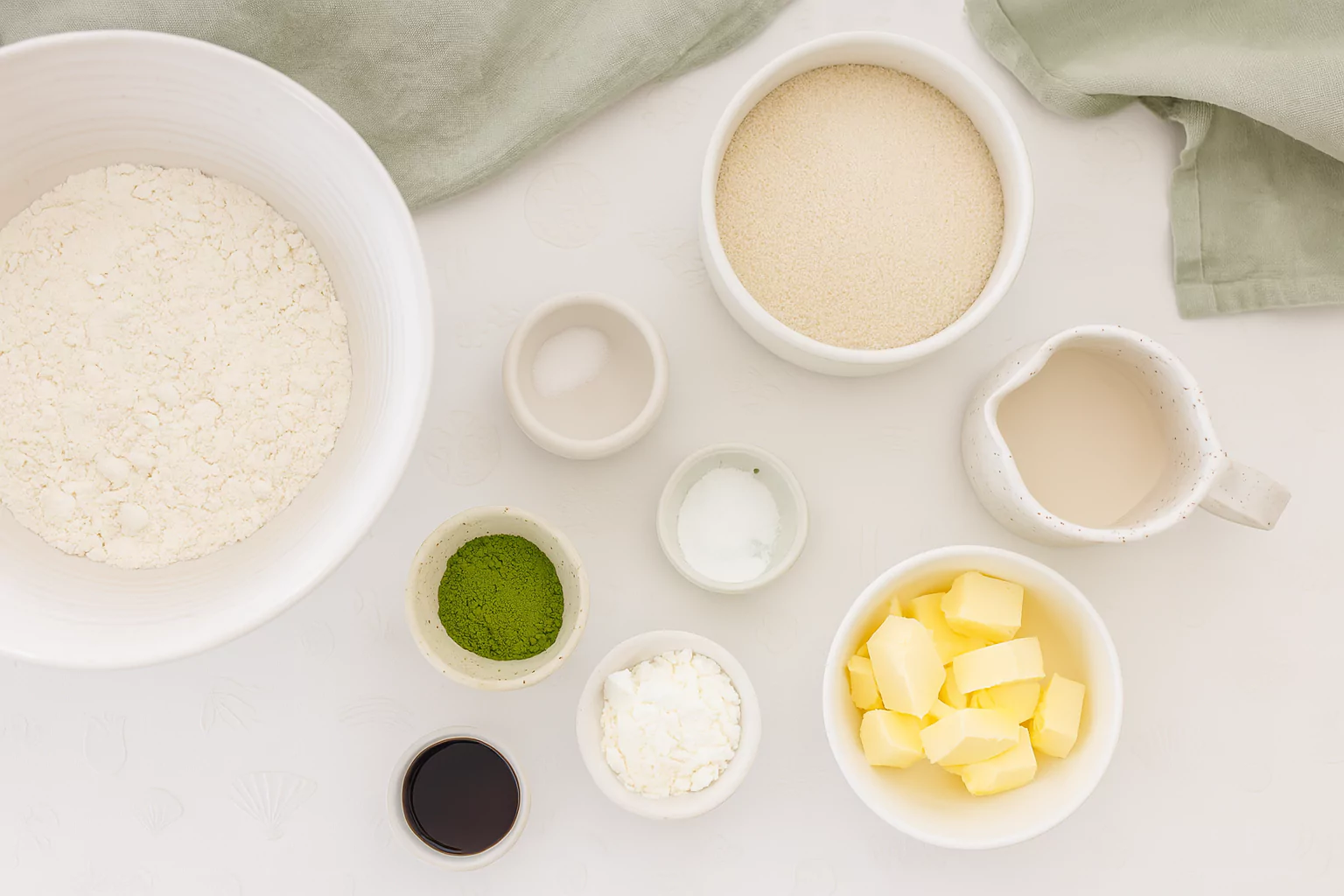 Matcha Checkerboard Cookies Ingredients