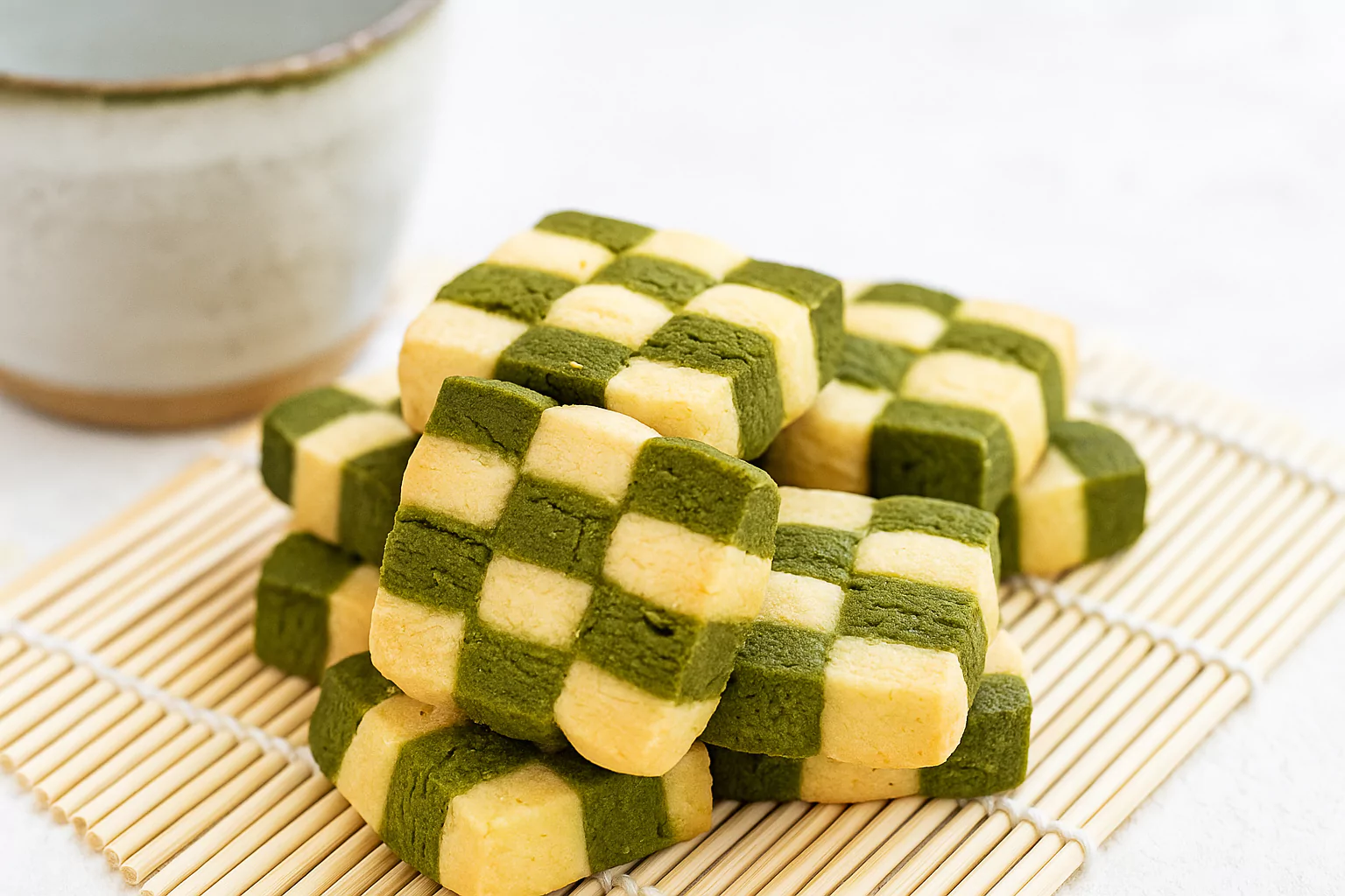 Matcha Checkerboard Cookies