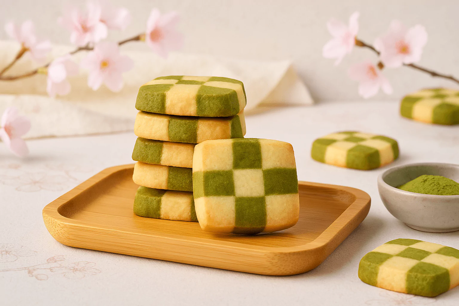 Matcha Checkerboard Cookies