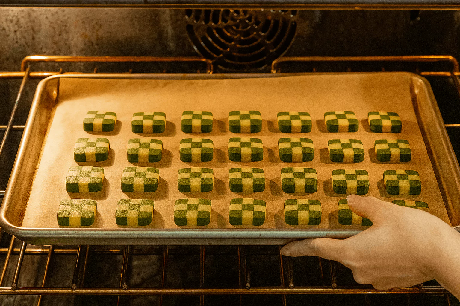 Matcha Checkerboard Cookies