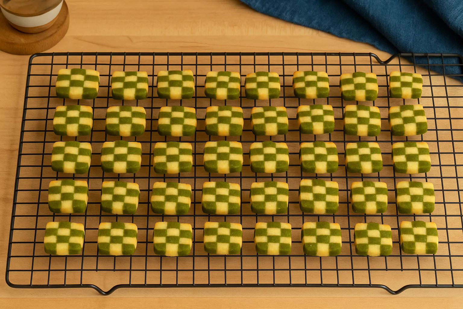 Matcha Checkerboard Cookies