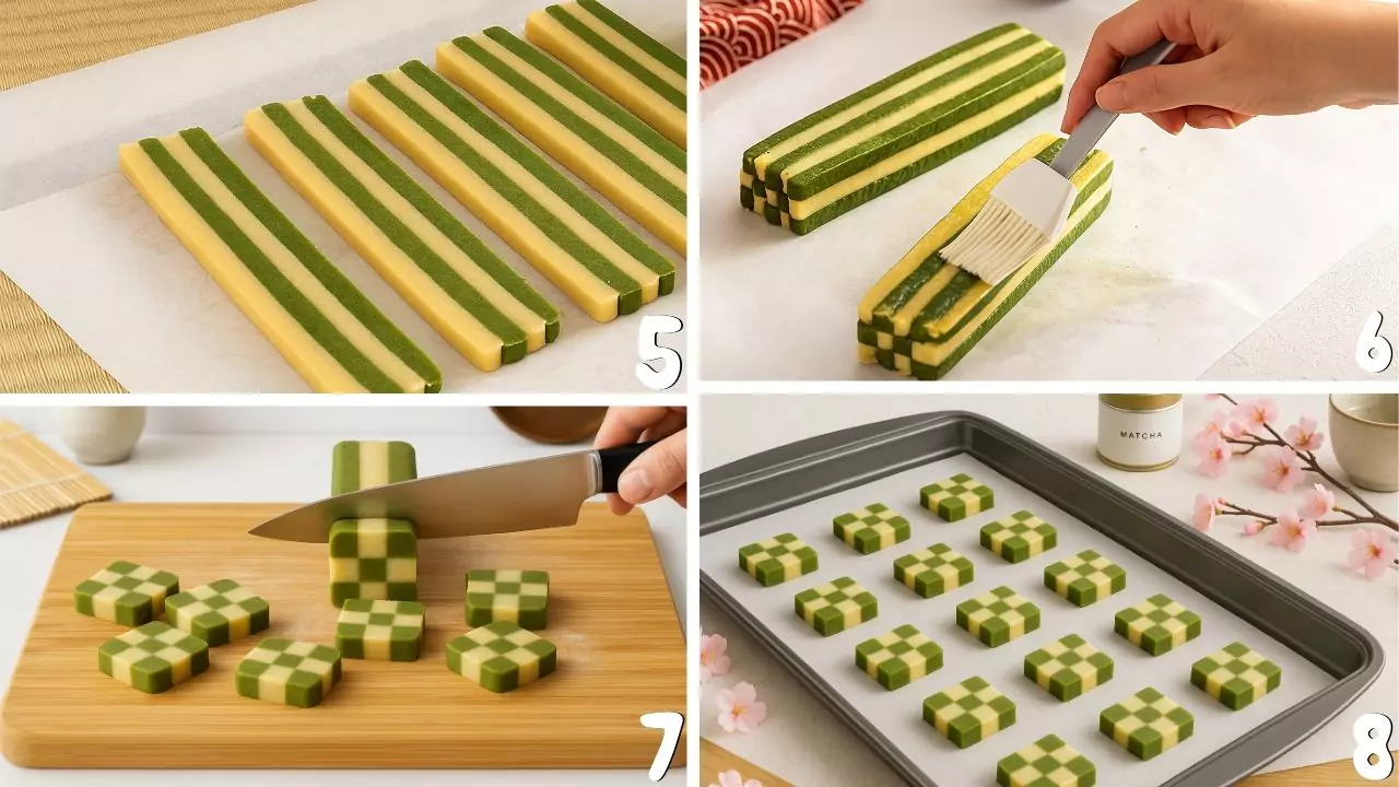 Matcha Checkerboard Cookies
