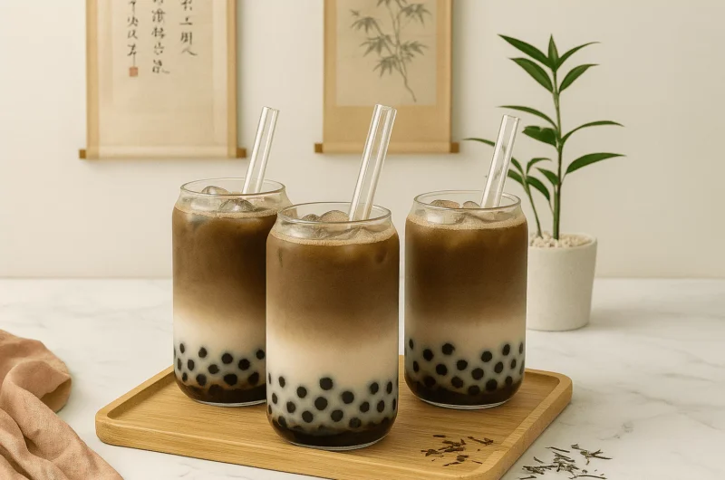 Japanese Hojicha Bubble Tea ほうじ茶タピオカティー