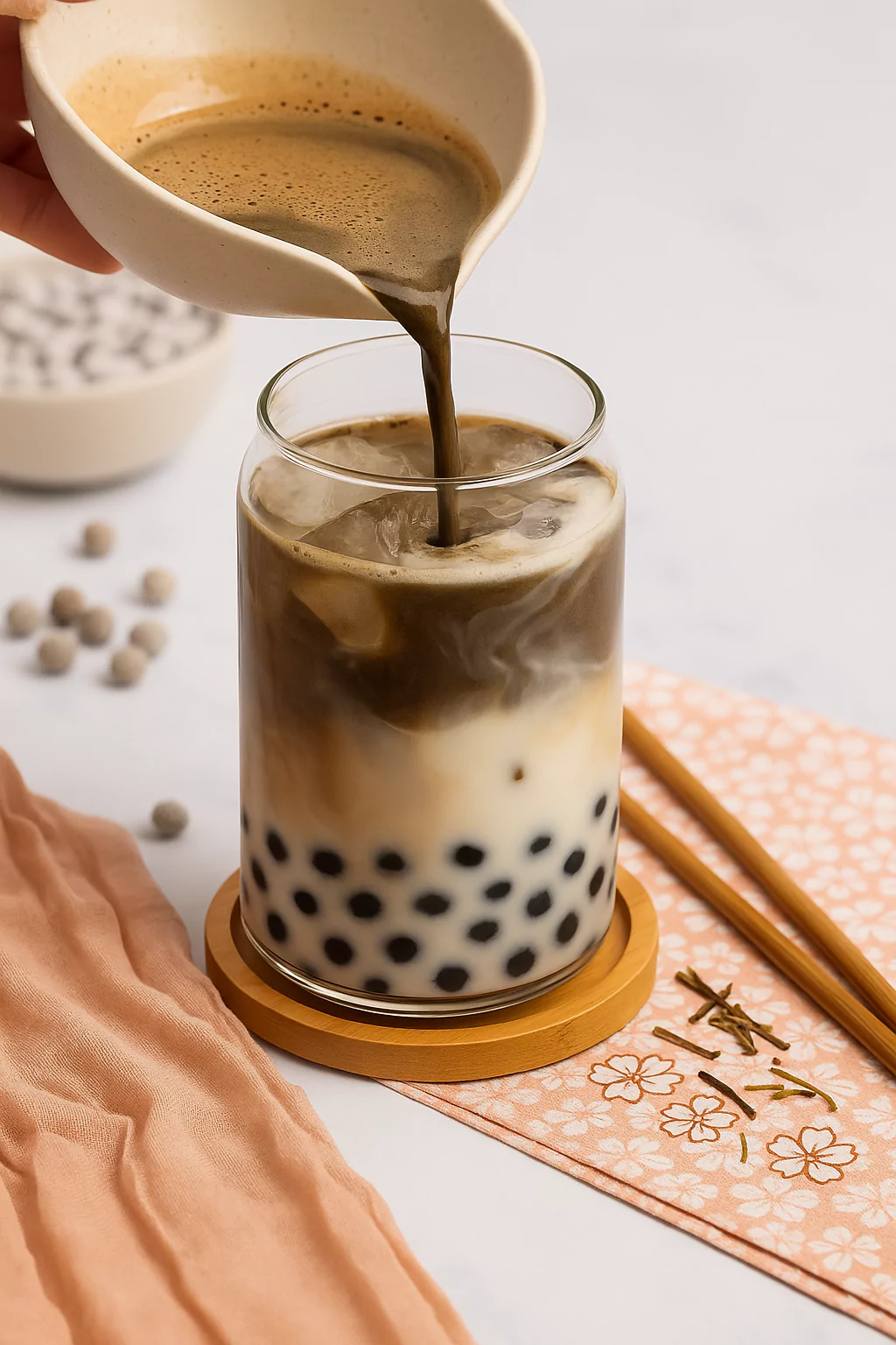 Japanese Hojicha Milk Tea ほうじ茶タピオカティー (Hojicha Bubble Tea)