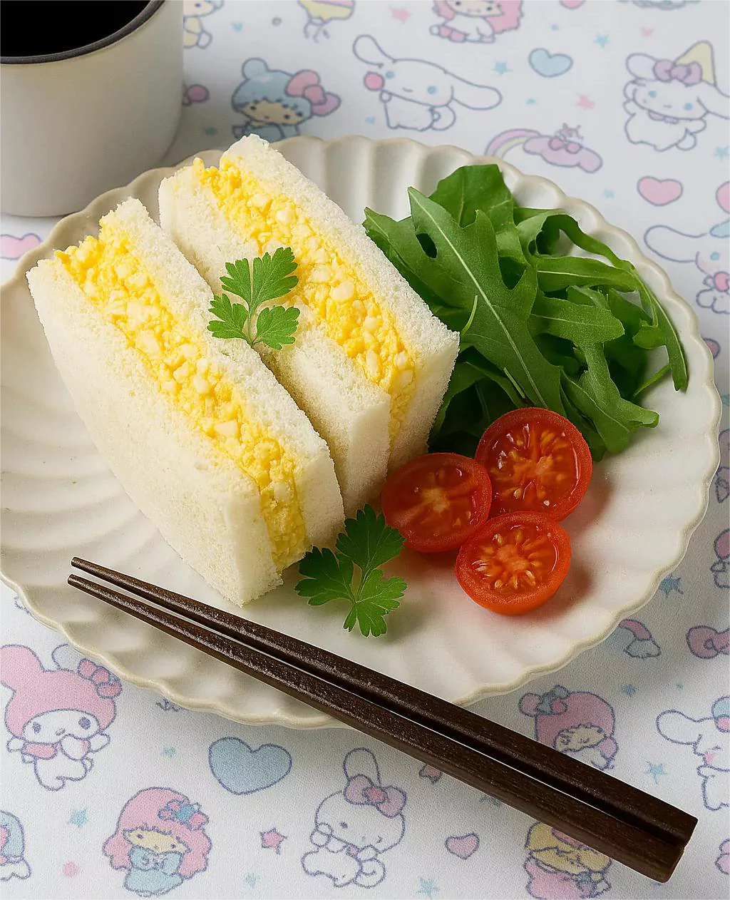 Egg Sandwich (Tamago Sando) たまごサンド @JapanDishes