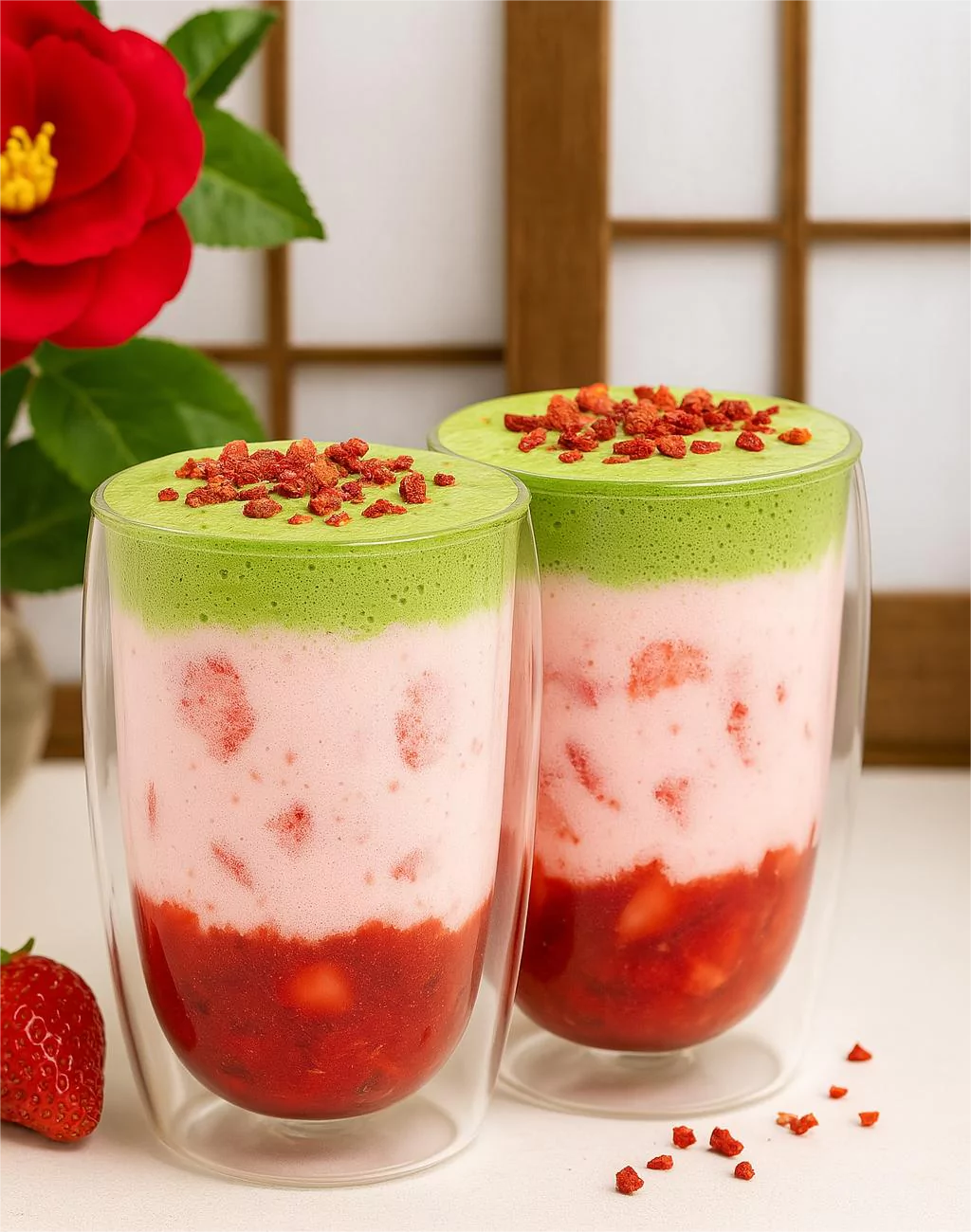 Strawberry Matcha Latte Starbucks @JapanDishes