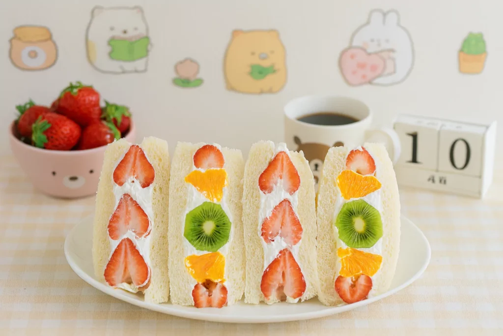 Japanese Fruit Sandwich (Fruit Sando) フルーツサンド