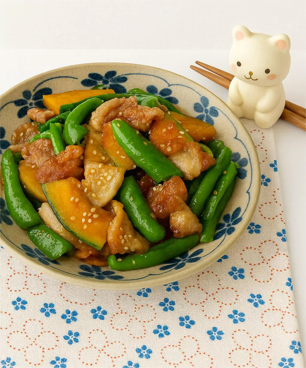 Pumpkin and Bell Peppers (カボチャとピーマン) @JapanDishes