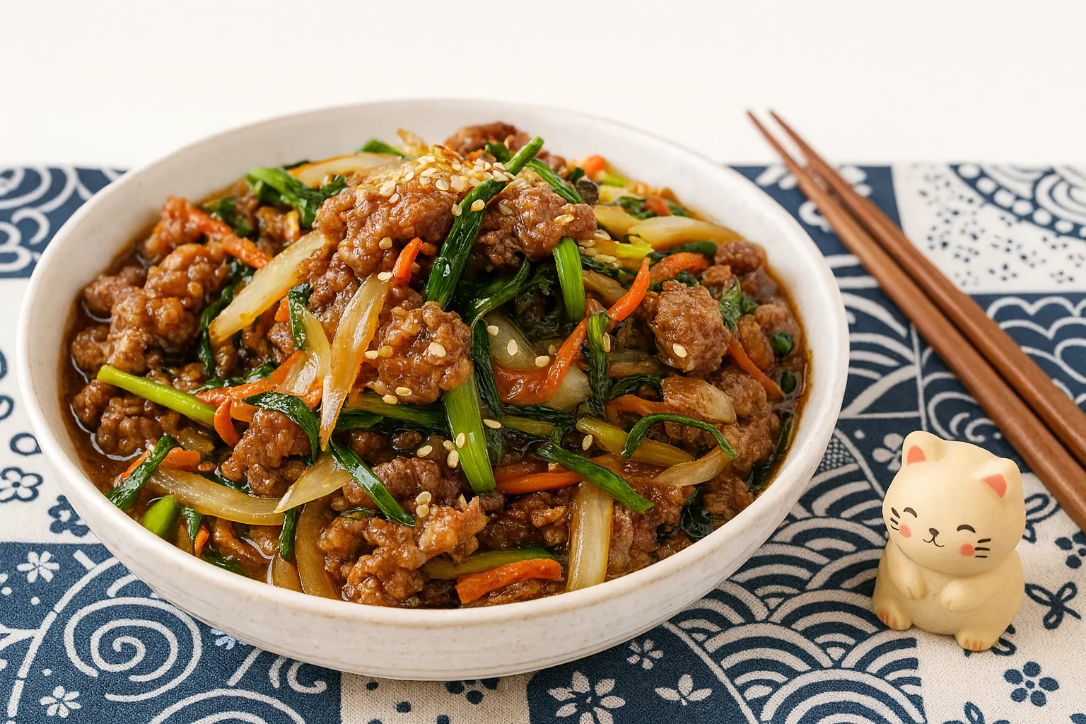 Stir-fried Beef and Chives (牛肉とチャイブの炒め物)