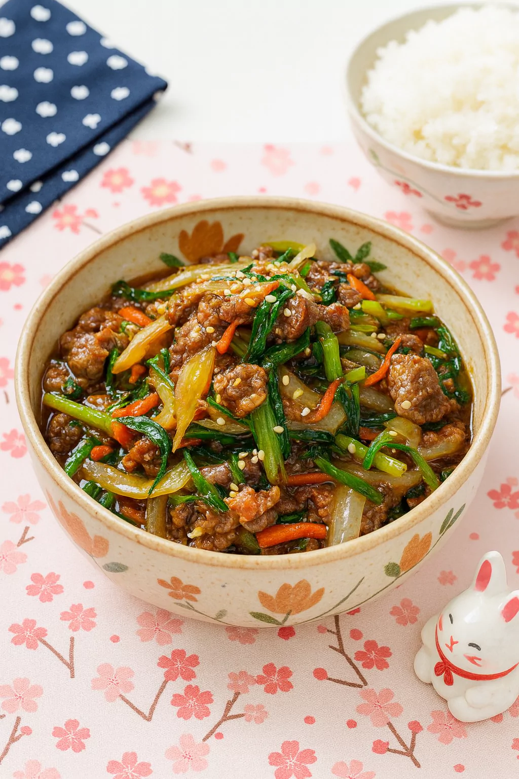 Stir-fried Beef and Chives (牛肉とチャイブの炒め物)