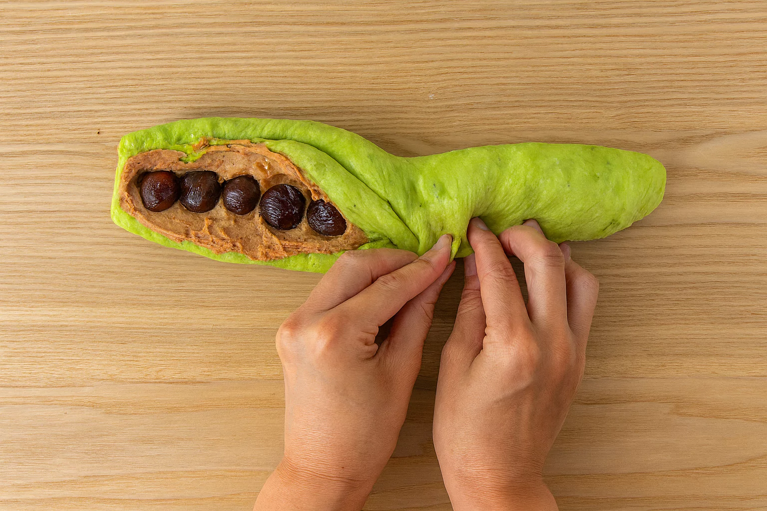 Matcha Chestnut Baguette (抹茶栗バゲット)
