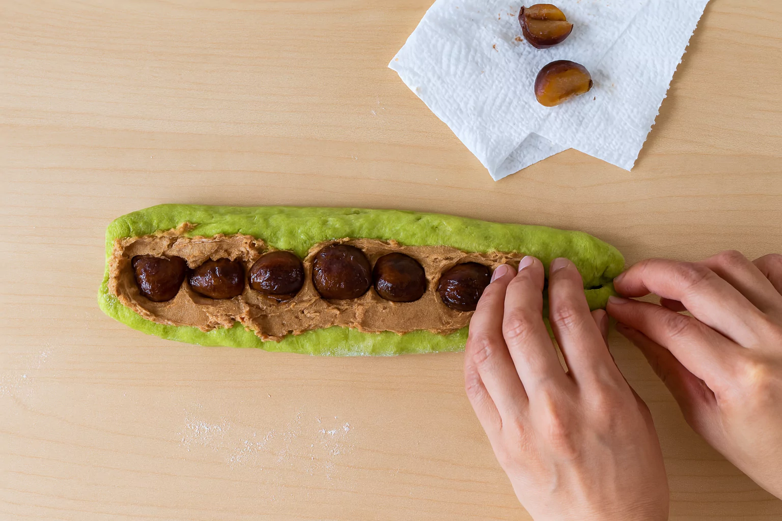Matcha Chestnut Baguette (抹茶栗バゲット)