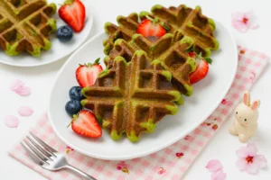 Matcha Mochi Waffles