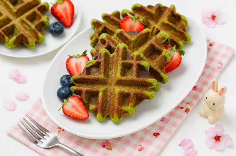 Matcha Mochi Waffles 抹茶餅ワッフル
