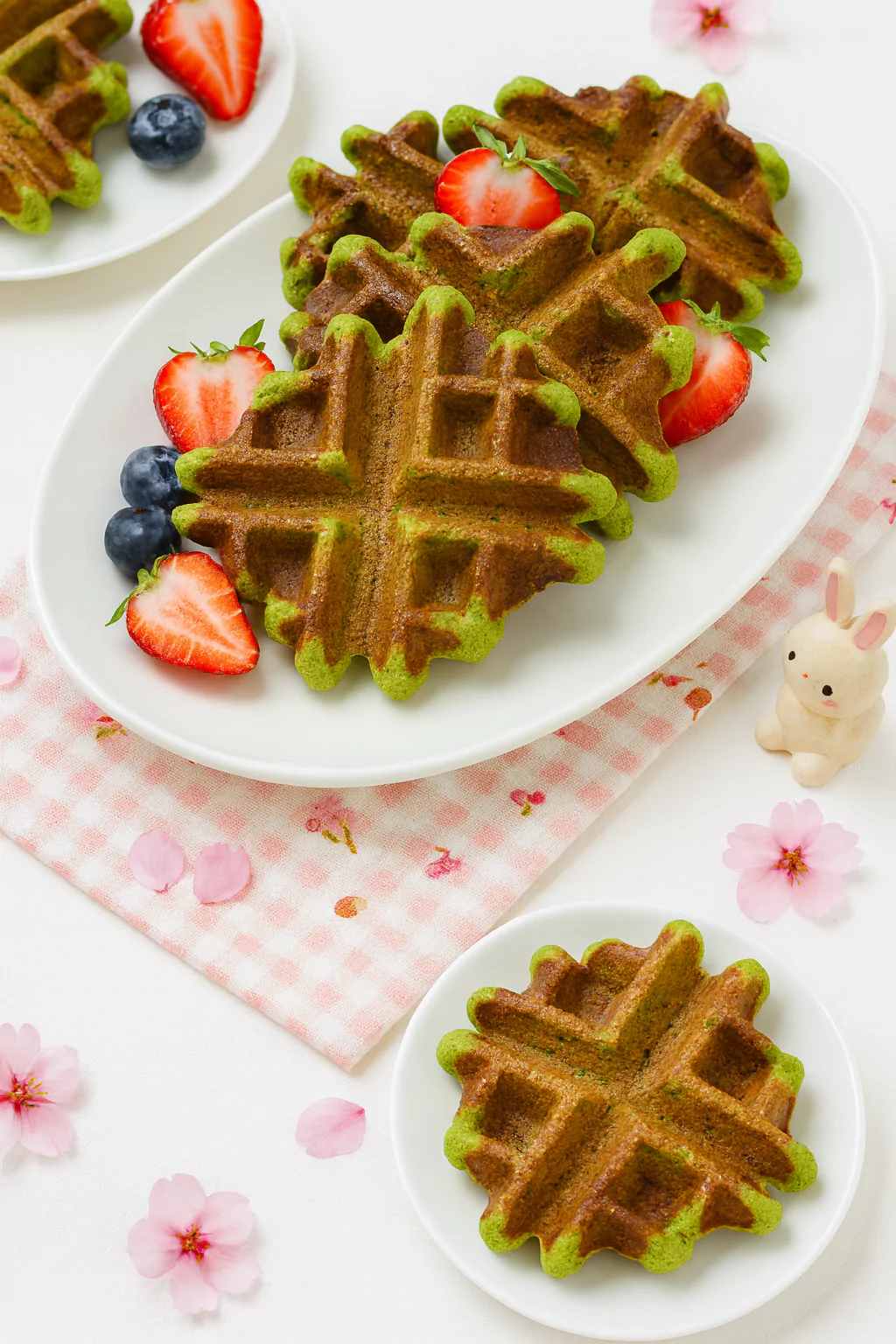 Matcha Mochi Waffles (抹茶餅ワッフル) @JapanDishes