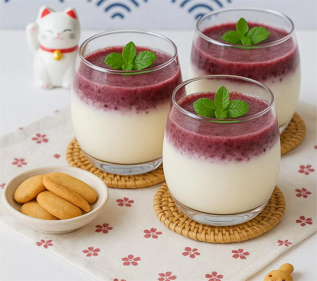 Two-layer drink of Kyoho grape and amazake 