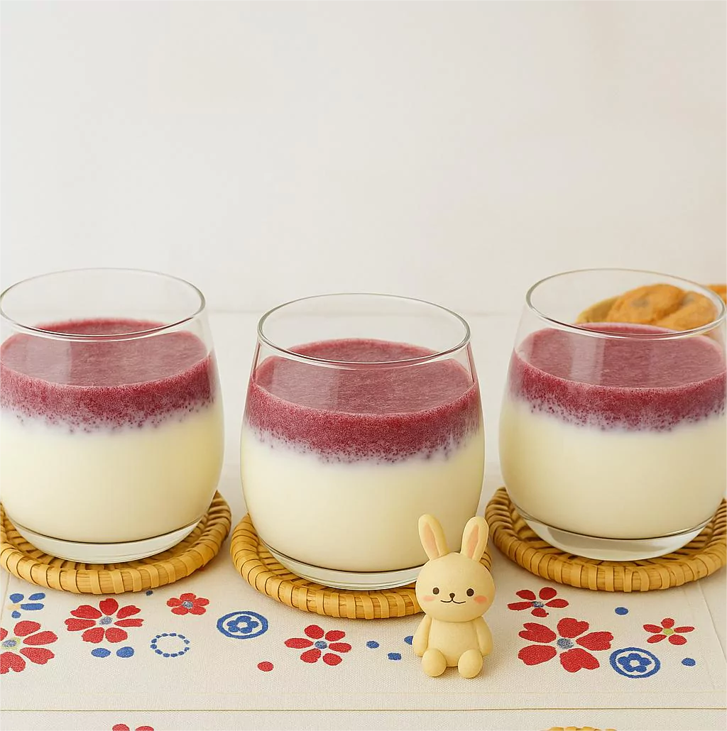 Two-layer drink of Kyoho grape and amazake 