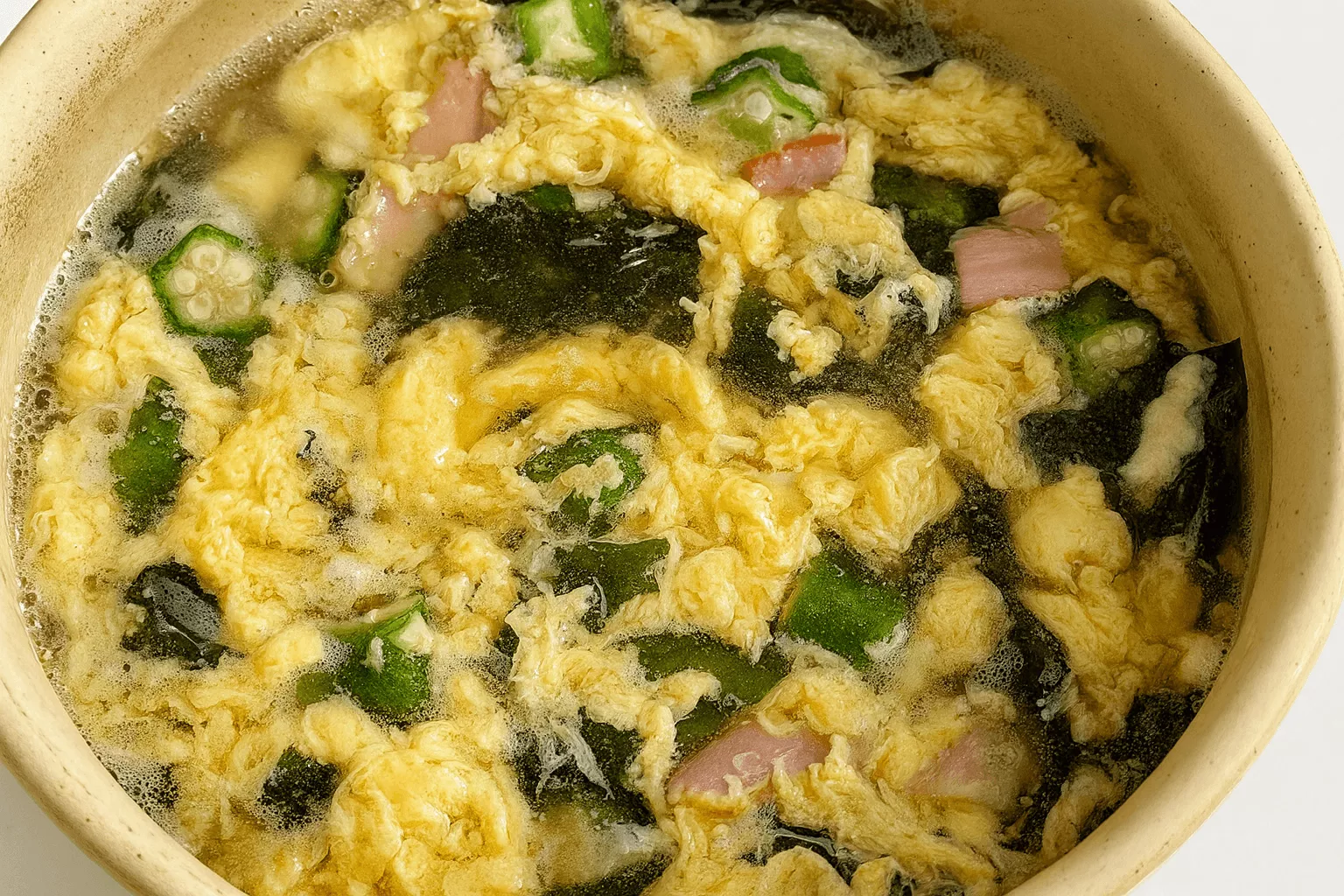 Okra Seaweed Soup オクラとわかめのスープ @JapanDishes