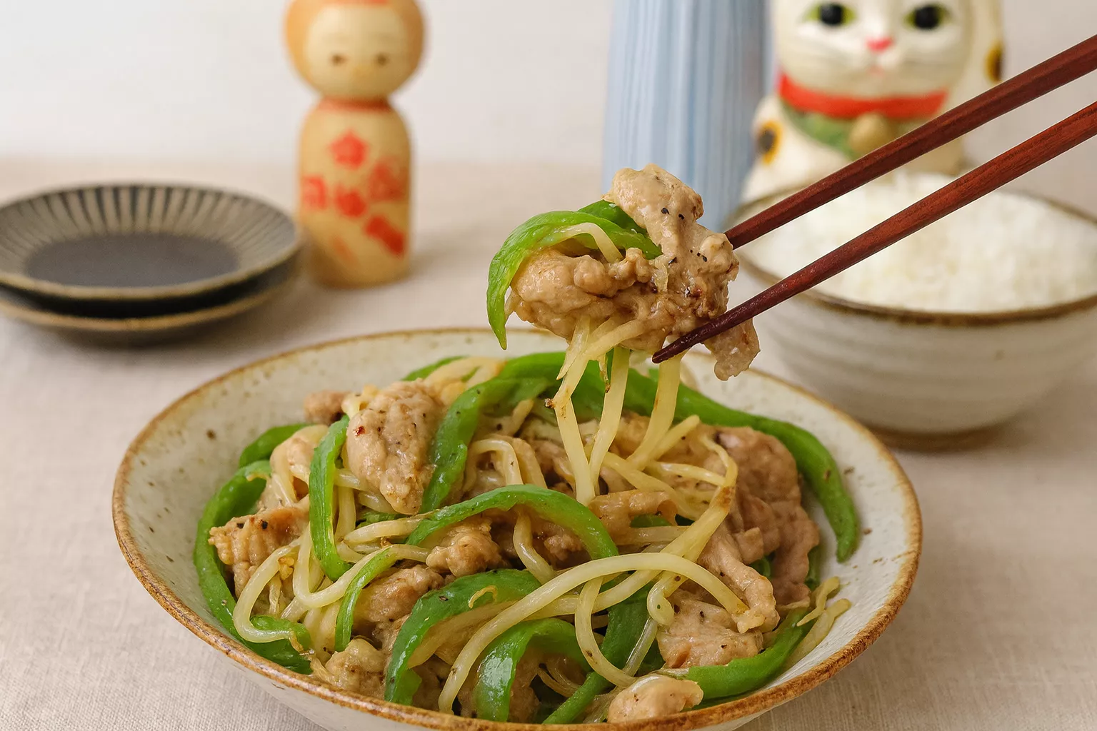 Japanese Stir-fry  (豚肉とピーマンの炒め物) 