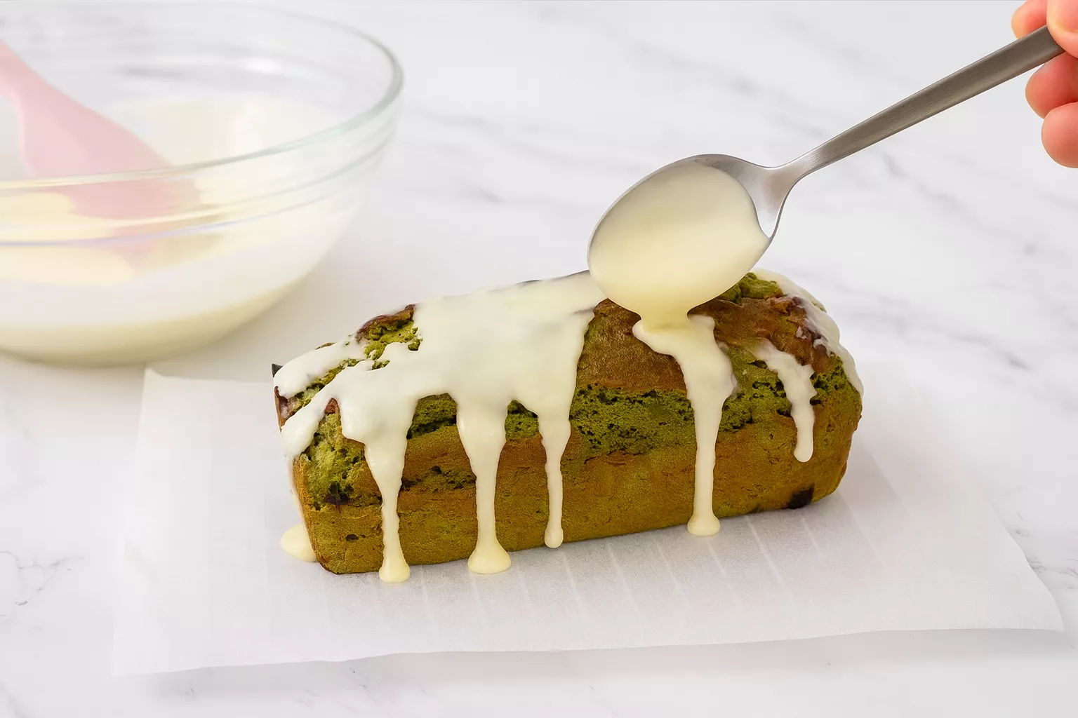 White Choco Matcha Pound Cake