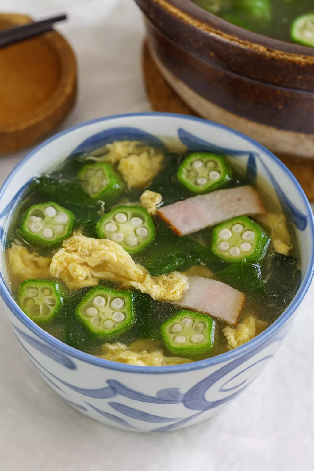 Okra Seaweed Soup オクラとわかめのスープ @JapanDishes