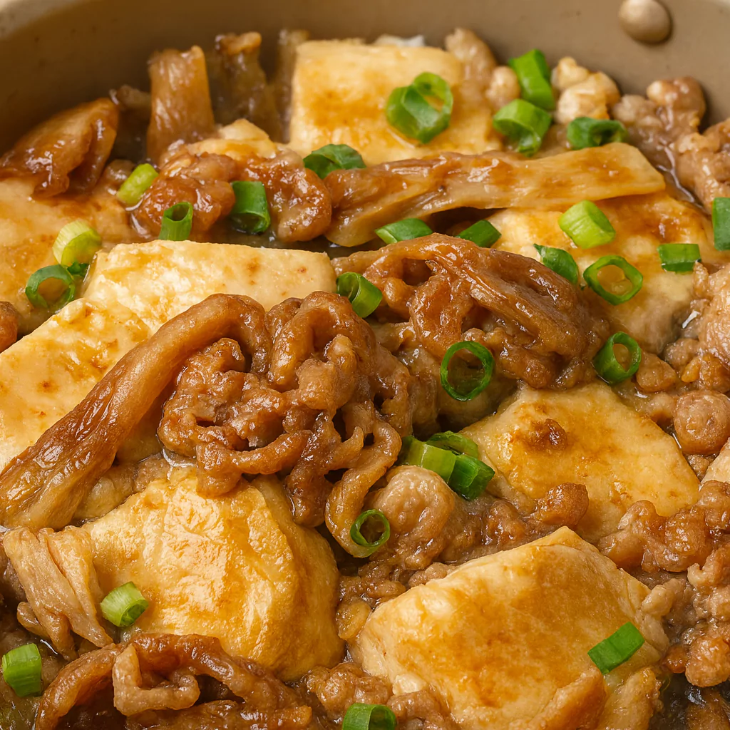 Pork Mince and Tofu Sukiyaki (豚ひき肉と豆腐のすき焼き) 