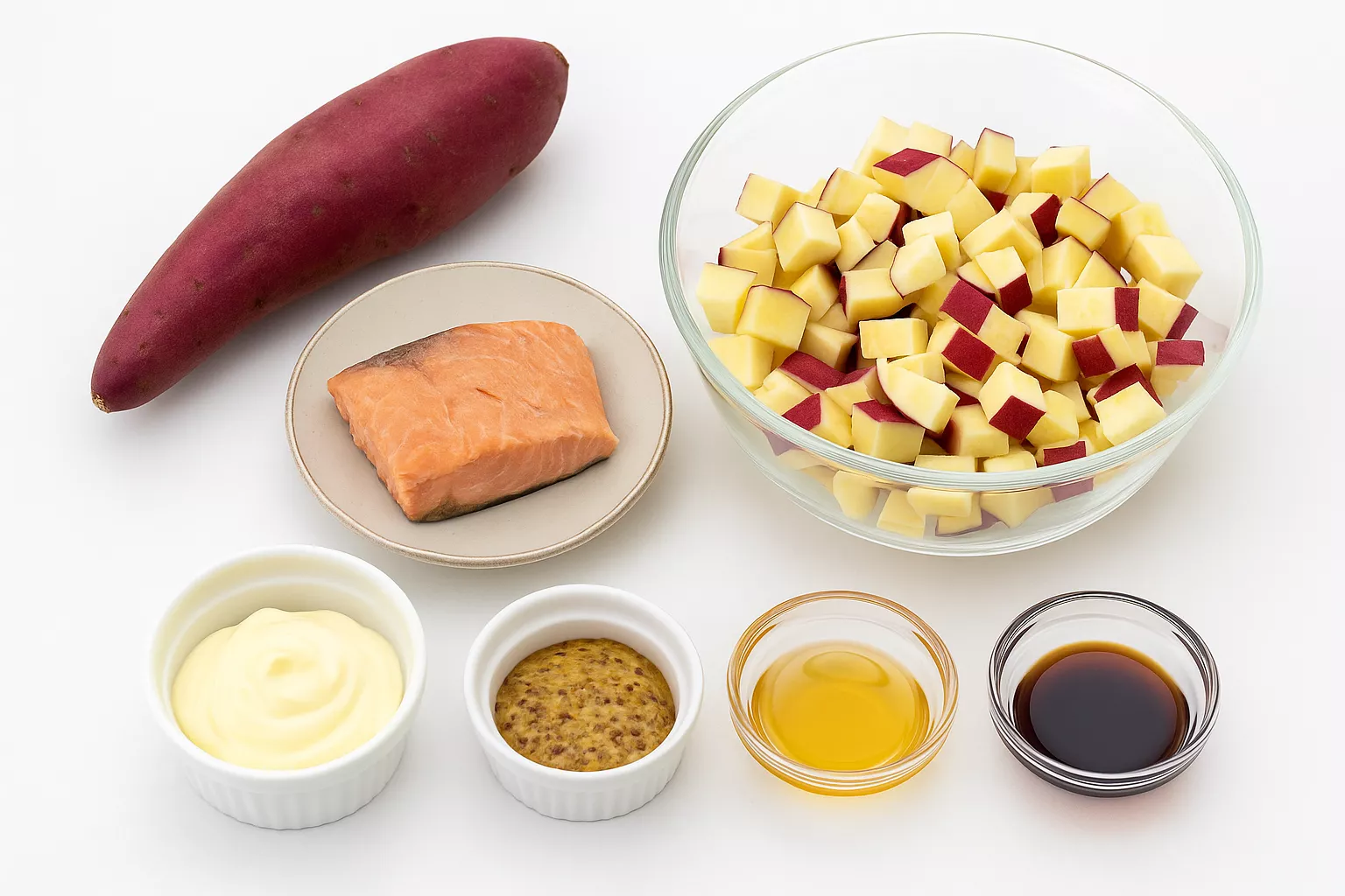 Sweet potato and honey trout salad 