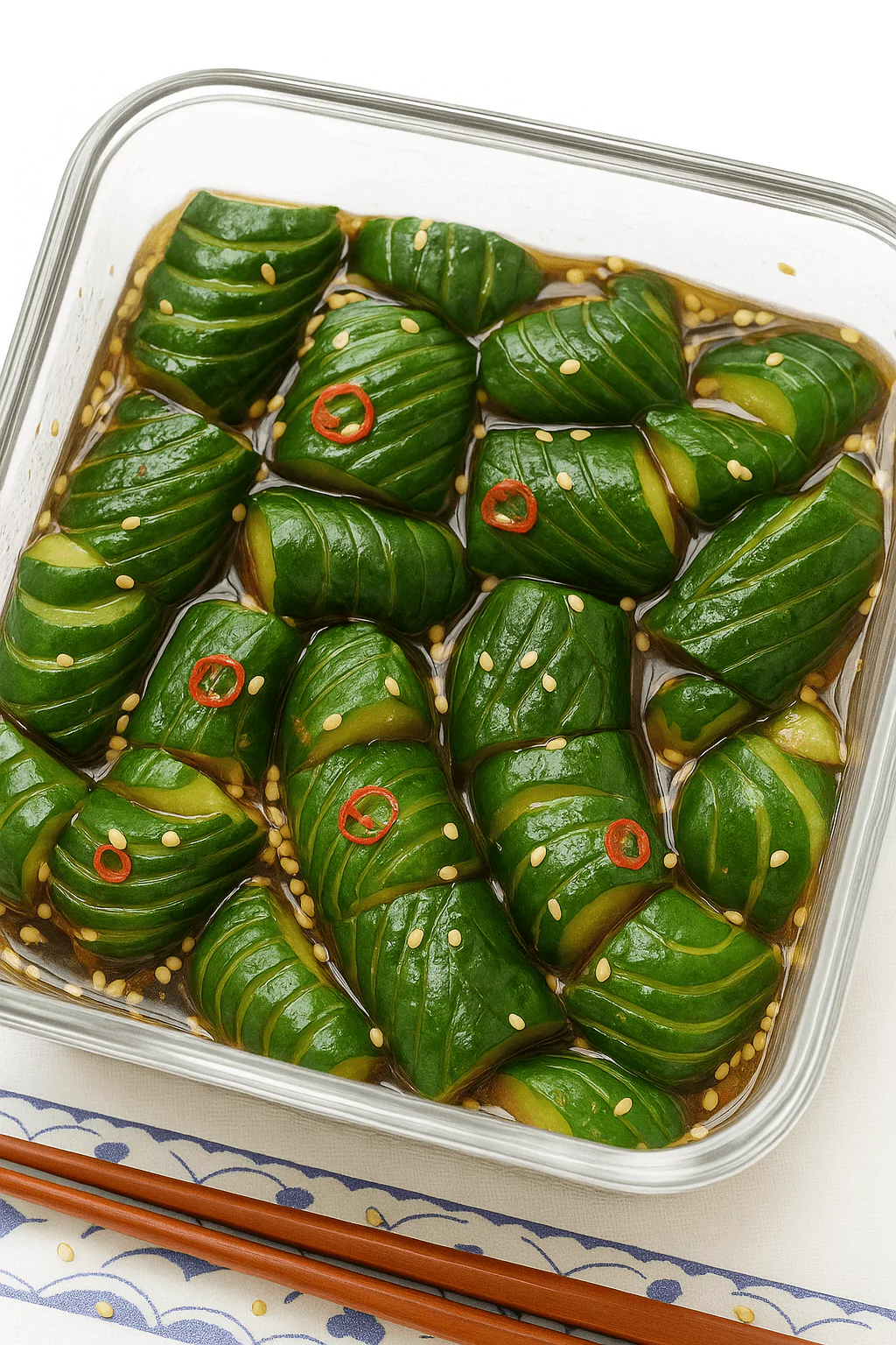 Spicy Serpentine Cucumber (スパイシーな蛇紋石キュウリ) @JapanDishes