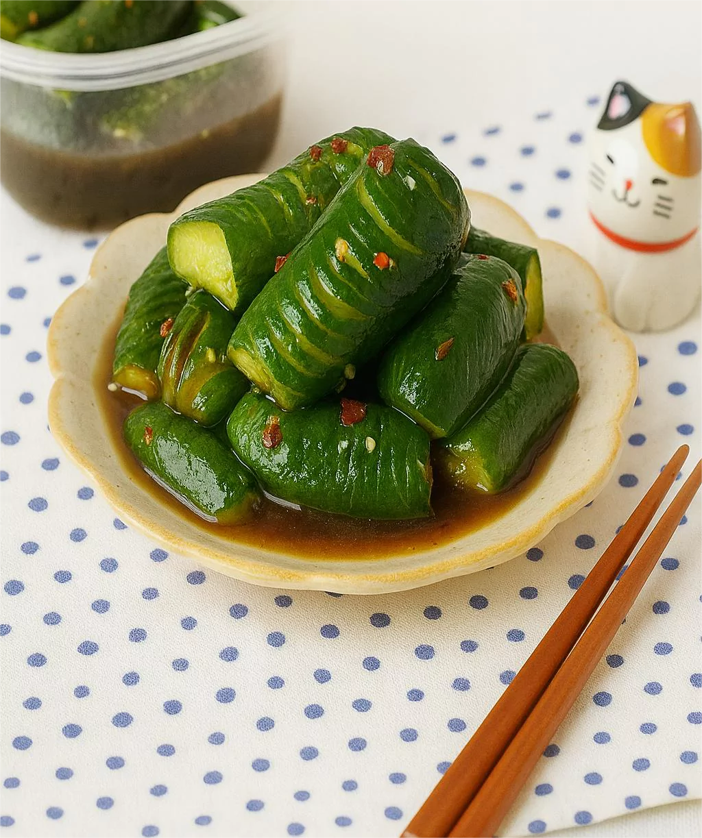 Spicy Serpentine Cucumber (スパイシーな蛇紋石キュウリ) @JapanDishes