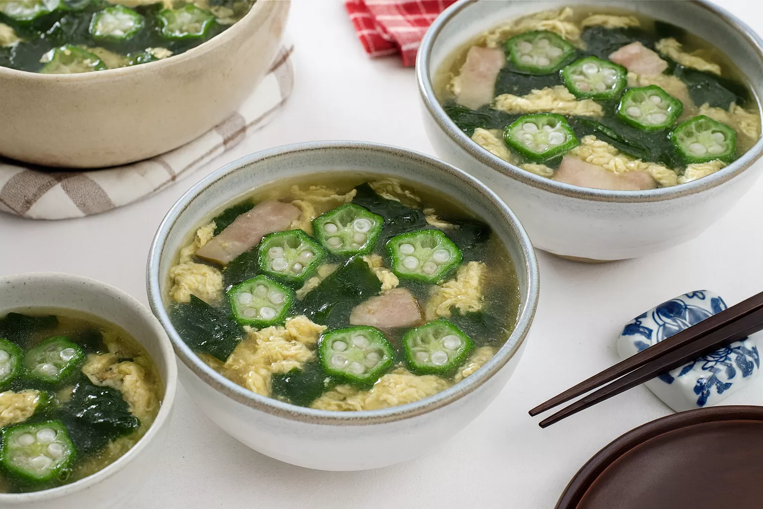 Okra Seaweed Soup オクラとわかめのスープ @JapanDishes