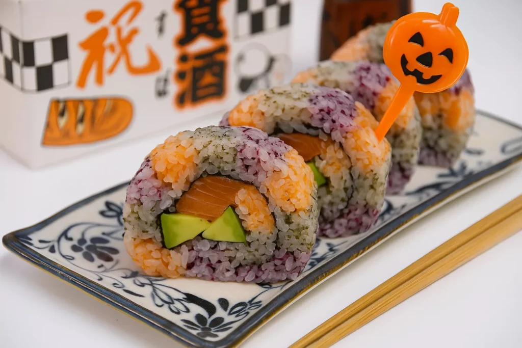 Halloween sushi rolls