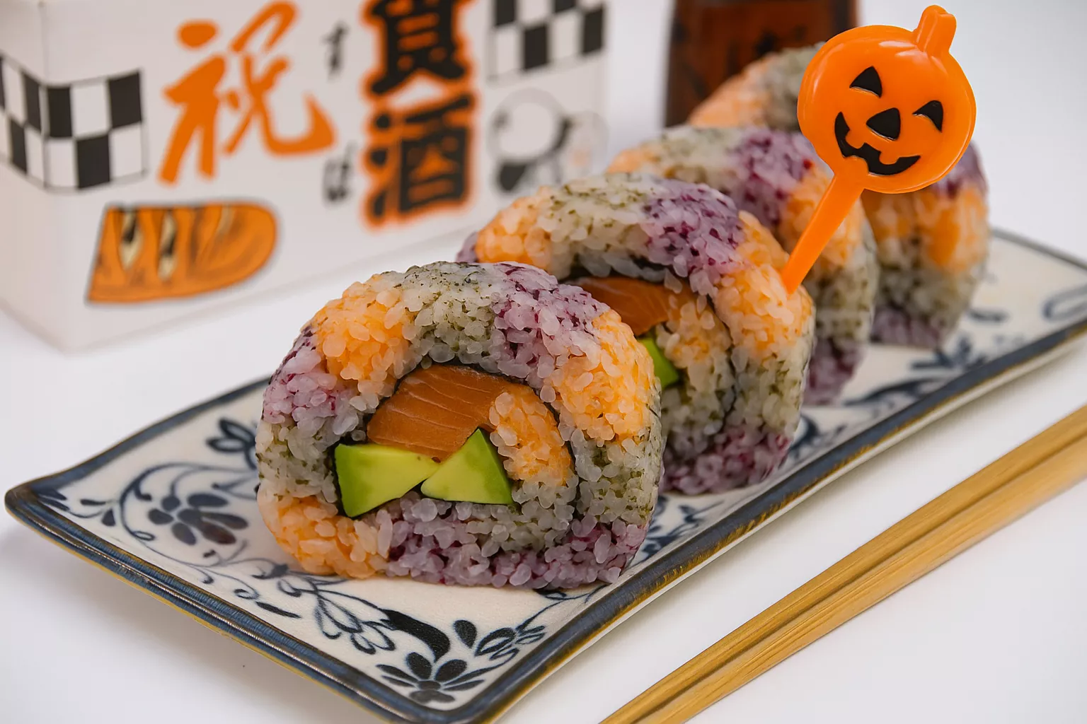 Halloween sushi rolls ハロウィン巻きずし
