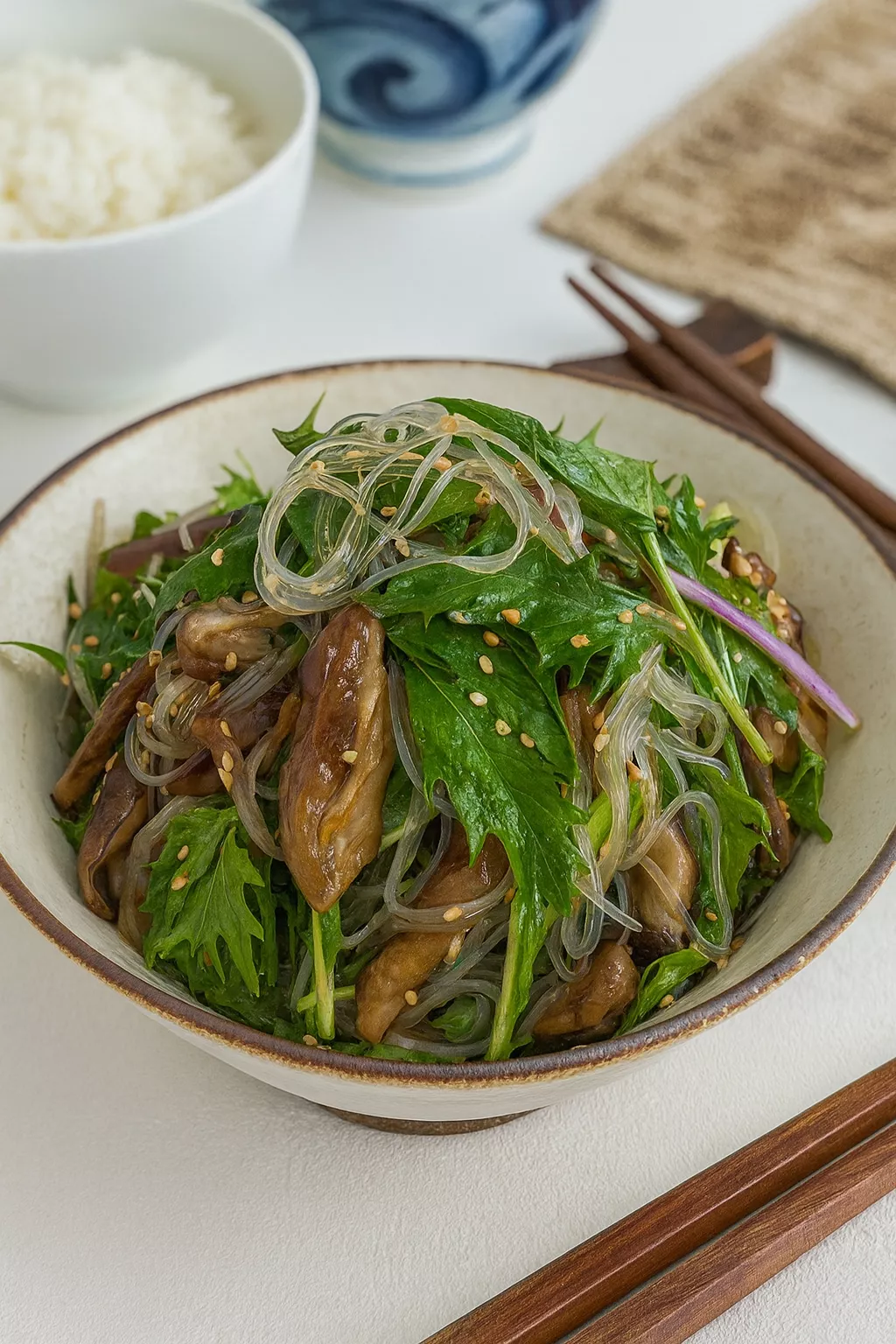Japanese Vermicelli Salad with Maitake Mushrooms Japanese Vermicelli Salad with Maitake Mushrooms