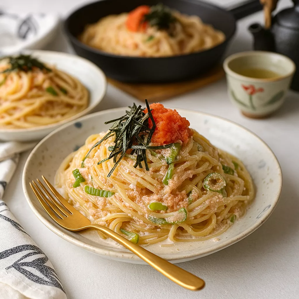 Japanese-style mentaiko cream pasta @JapanDishes