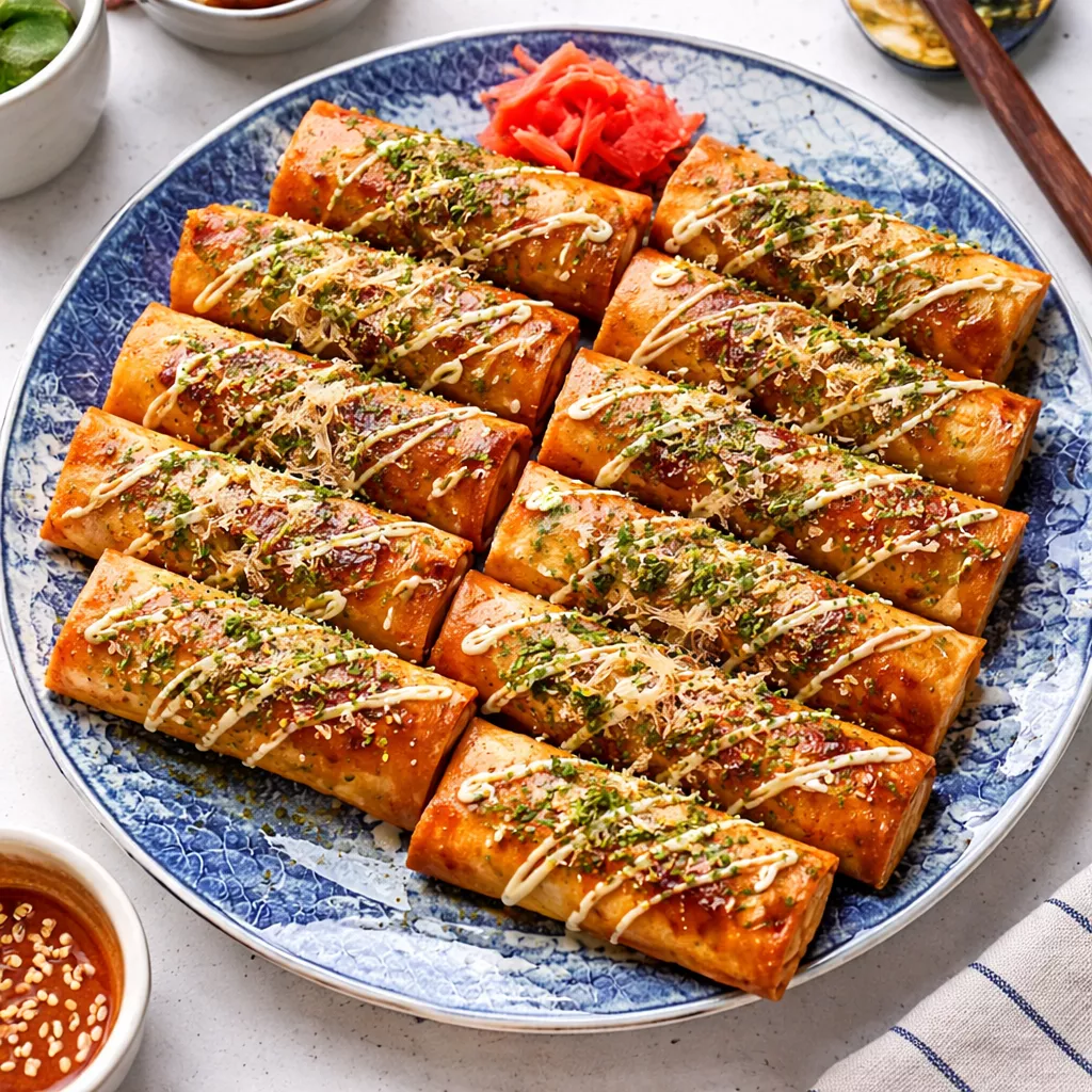 Takoyaki-style spring rolls Takoyaki-style spring rolls