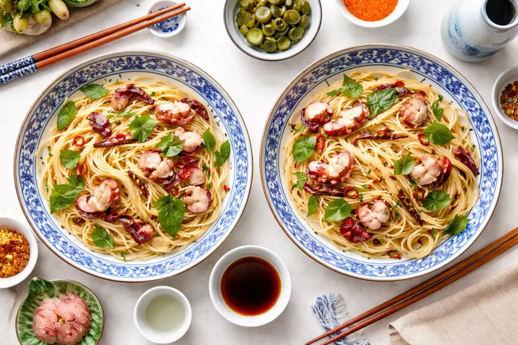 Japanese-style Octopus & Shiso leaf Pasta
