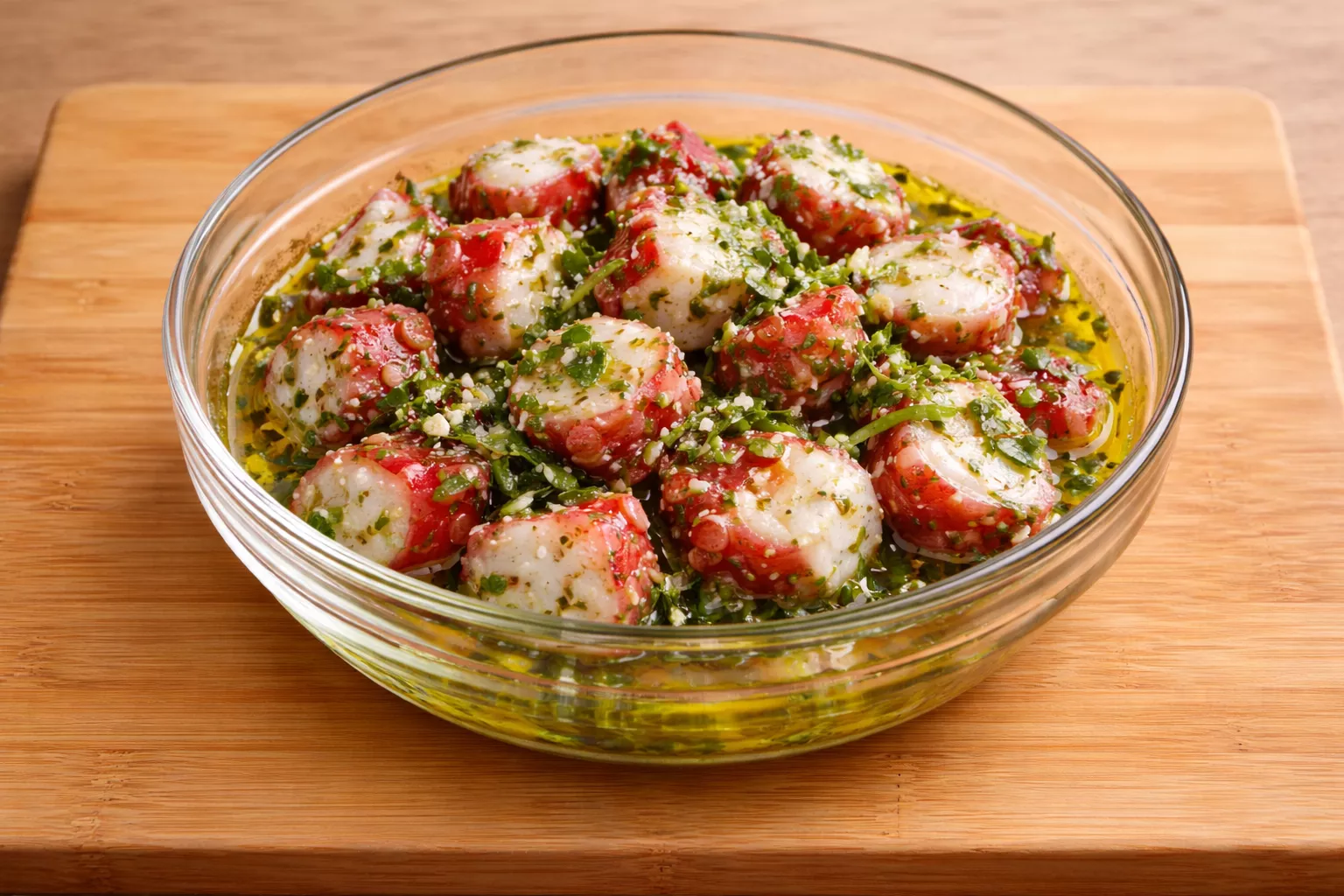 Octopus with Pesto Sauce ペストソースのタコ Octopus with Pesto Sauce ペストソースのタコ