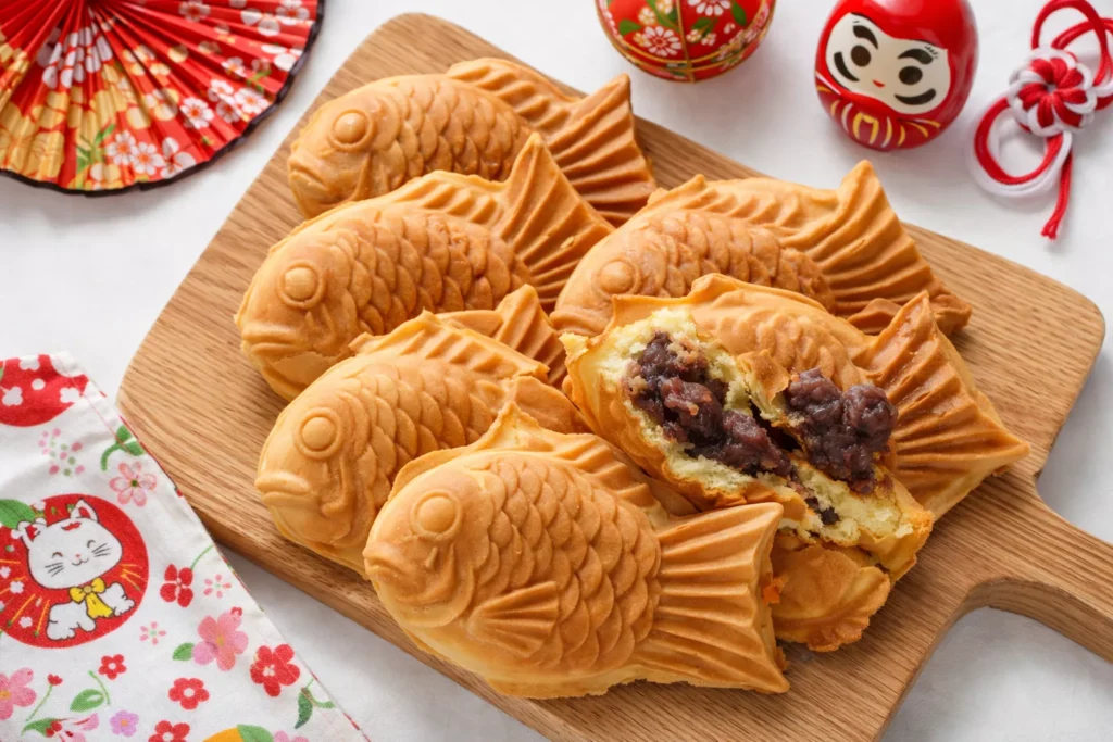 Taiyaki たい焼き at Home (Japanese Fish-Shaped Cake)