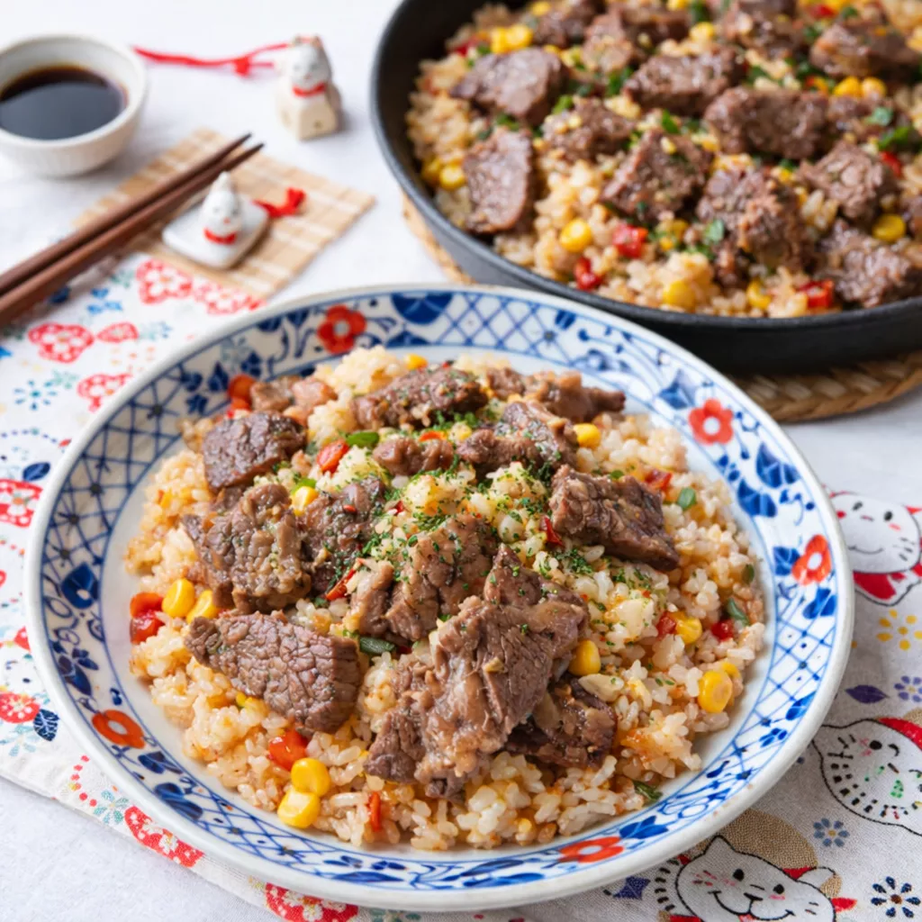 Steak With Java Rice Steak Garlic Rice: 4 Easy Steps to Make the Best Japanese recipe