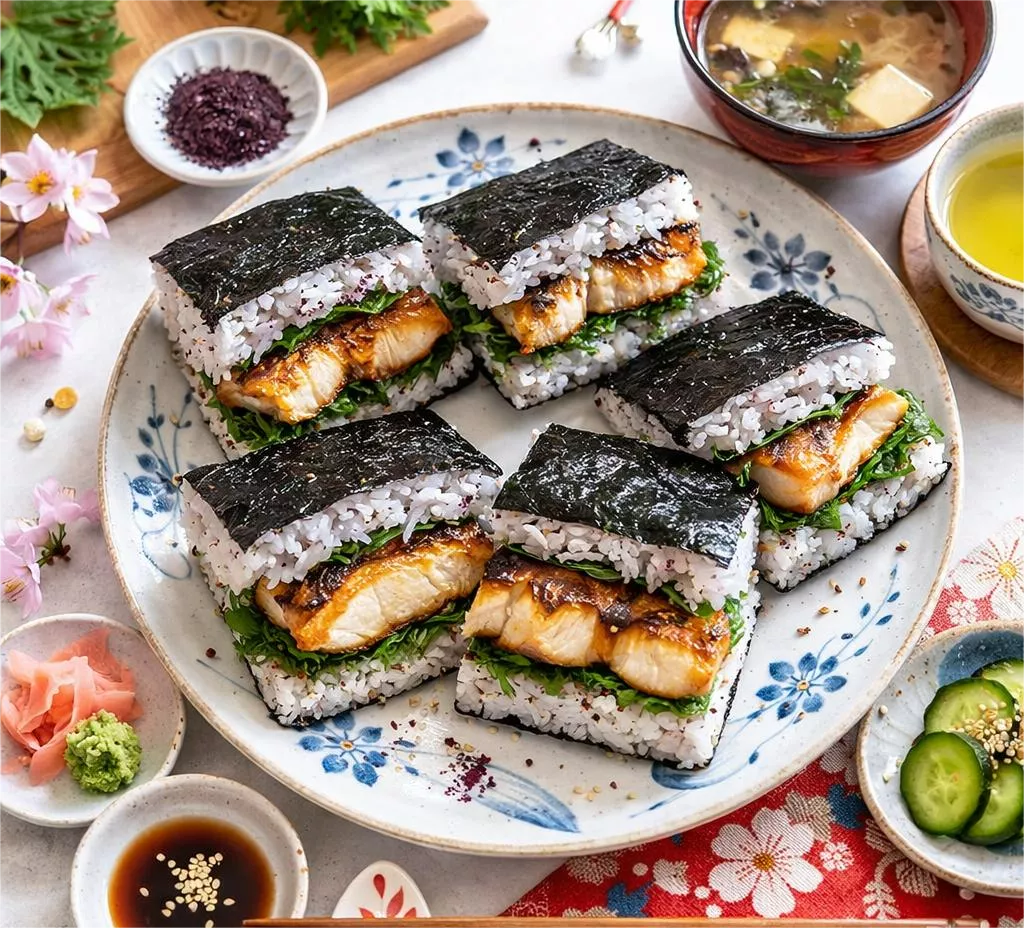 Grilled Mackerel and Shiso Onigiri Grilled Mackerel and Shiso Onigiri