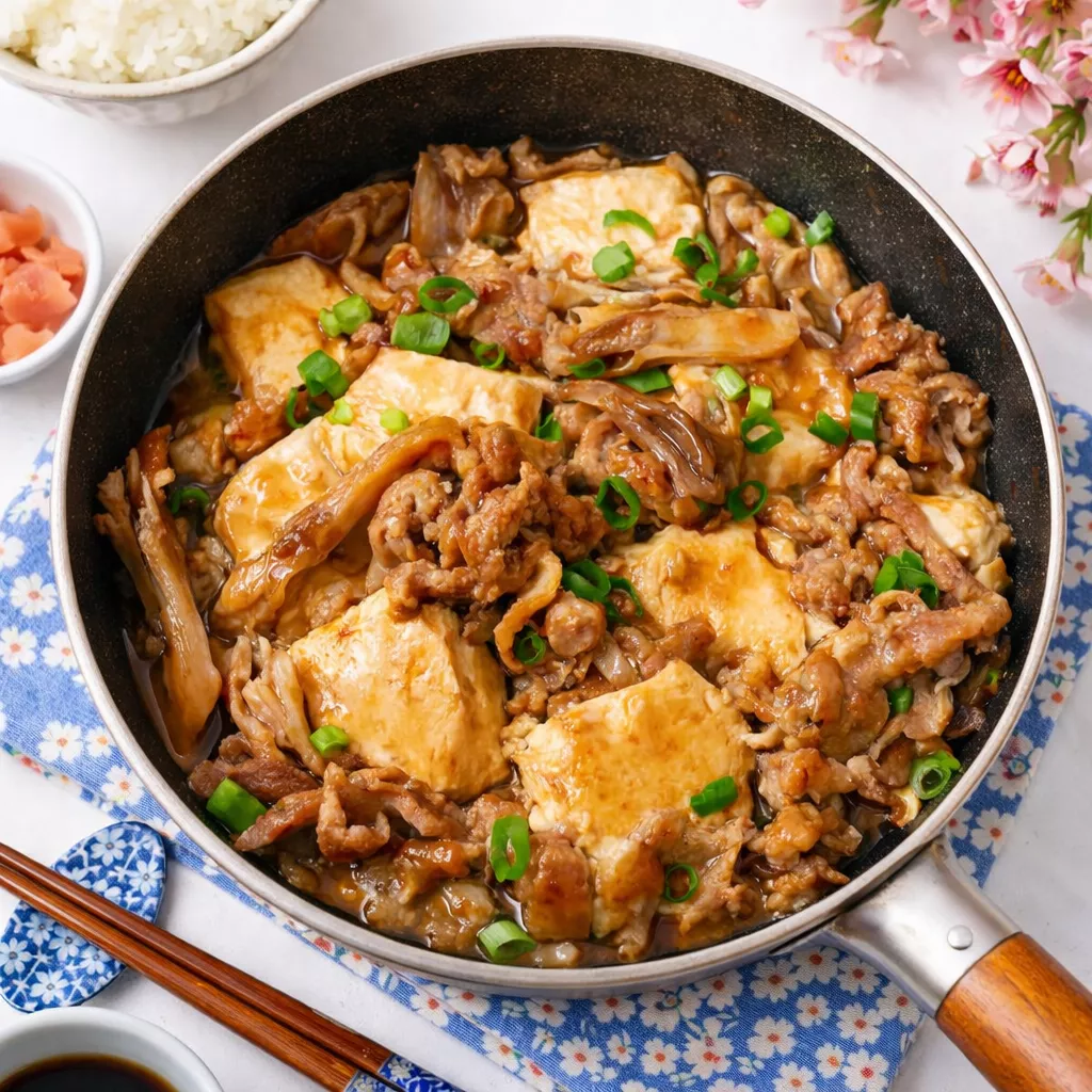 Pork mince and Tofu Sukiyaki 豚ひき肉と豆腐のすき焼き Pork mince and Tofu Sukiyaki 豚ひき肉と豆腐のすき焼き