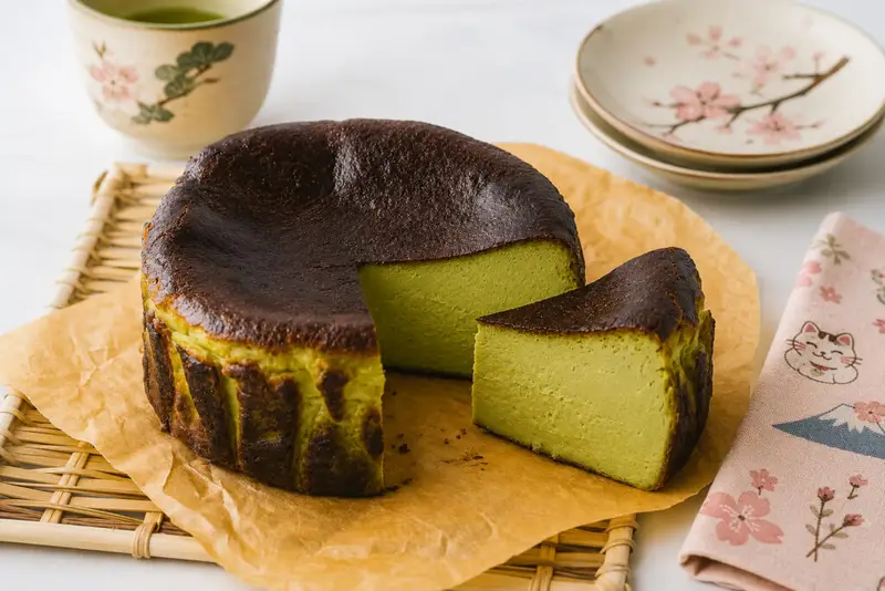 Matcha Basque Cheesecake 抹茶バスクチーズケーキ