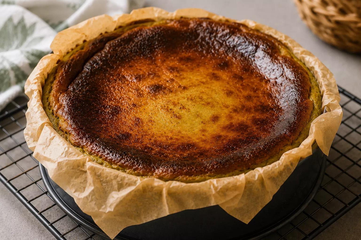 Matcha Basque Cheesecake 抹茶バスクチーズケーキ Matcha Basque Cheesecake 抹茶バスクチーズケーキ