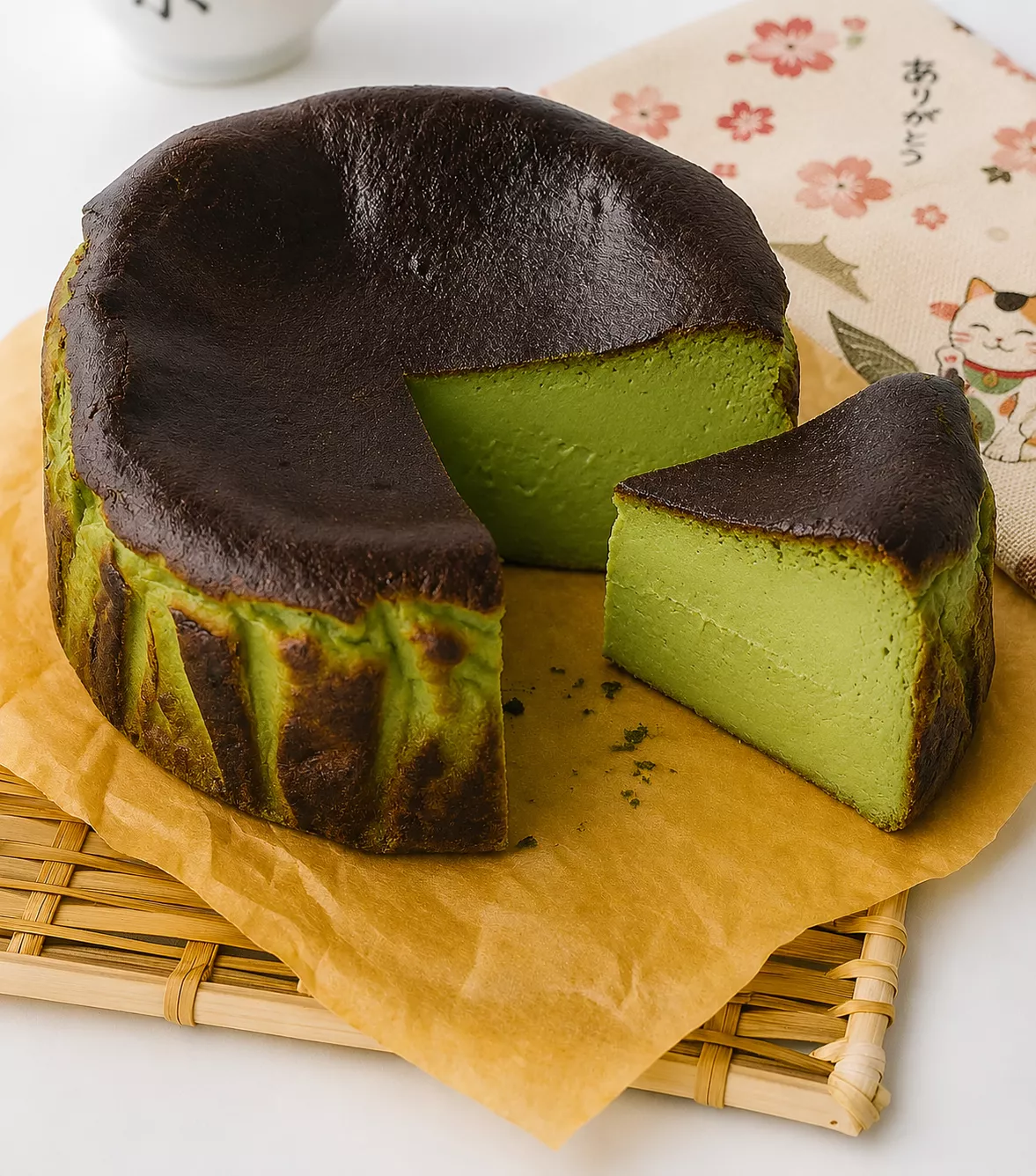 Matcha Basque Cheesecake 抹茶バスクチーズケーキ Matcha Basque Cheesecake 抹茶バスクチーズケーキ